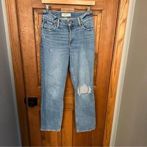 Abercrombie & Fitch Jeans 90s Straight Low Rise Distressed Knee Curve Love 25
